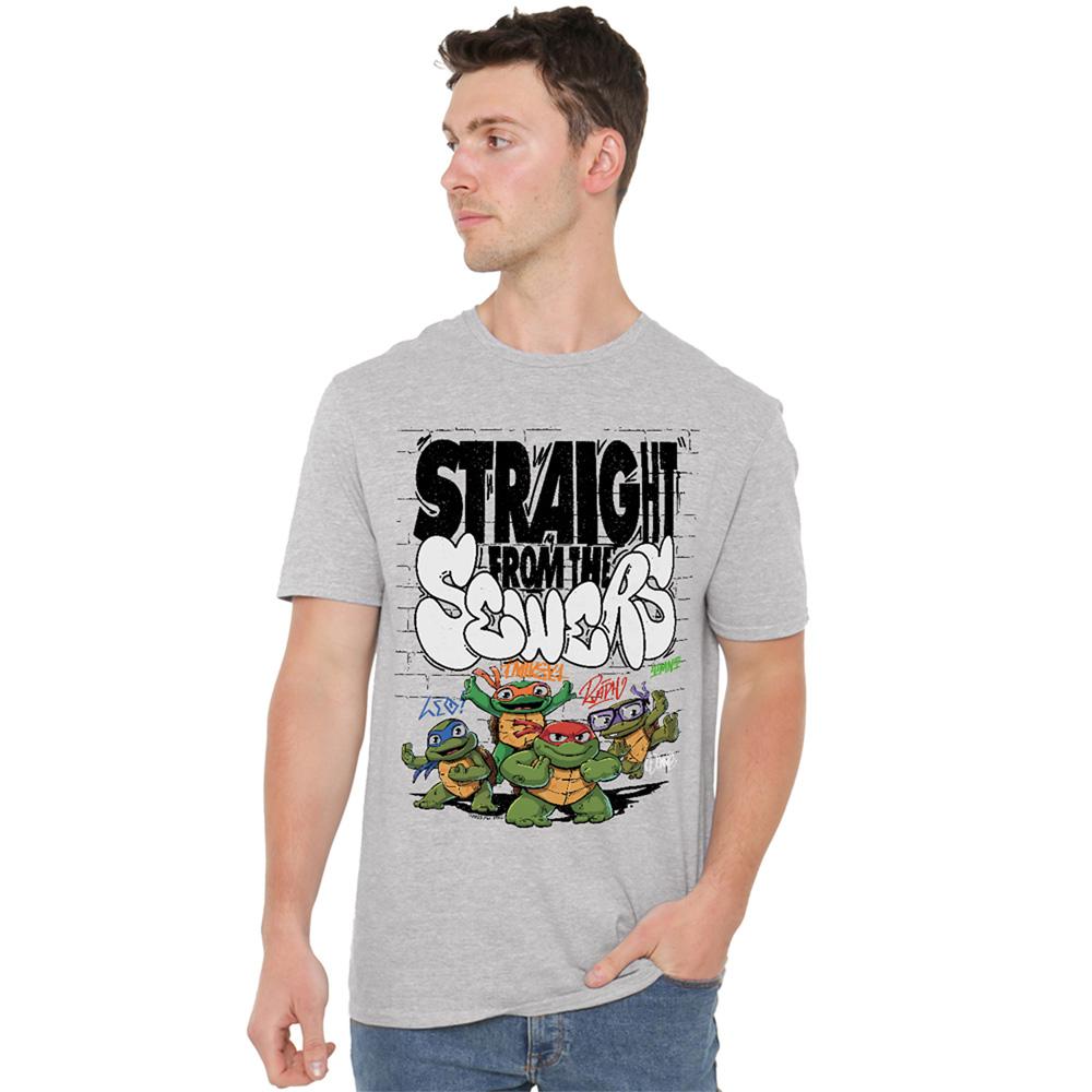 Athletic Heather - Back - TMNT Unisex Adult Mutant Mayhem Straight From The Sewers Heather T-Shirt