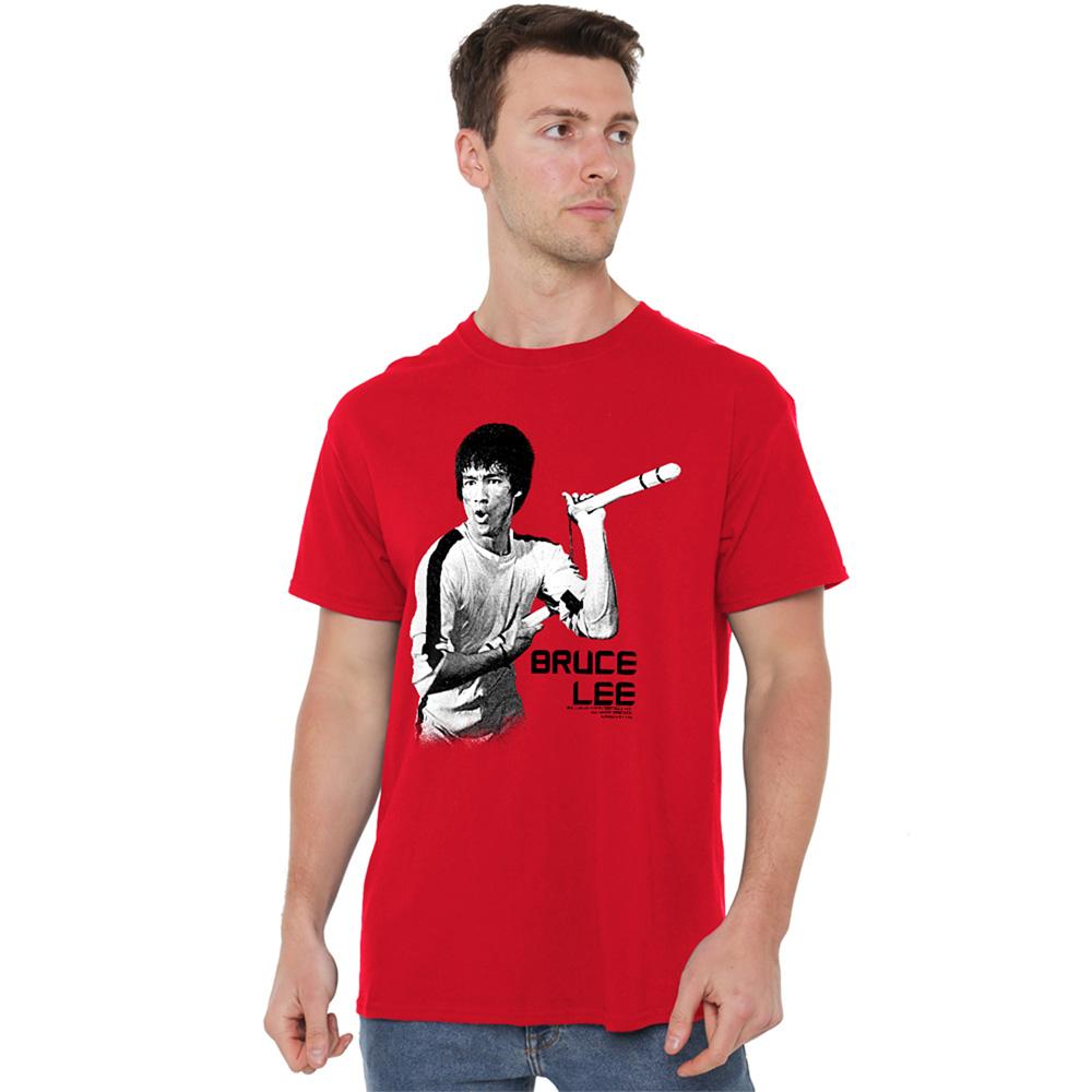 Red - Lifestyle - Bruce Lee Unisex Adult Nunchucks T-Shirt