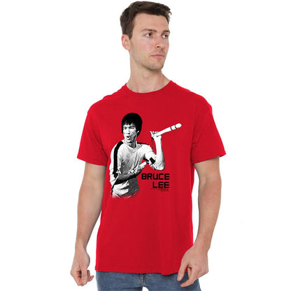 Red - Lifestyle - Bruce Lee Unisex Adult Nunchucks T-Shirt