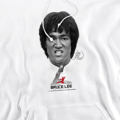 White - Side - Bruce Lee Unisex Adult Self Help Hoodie