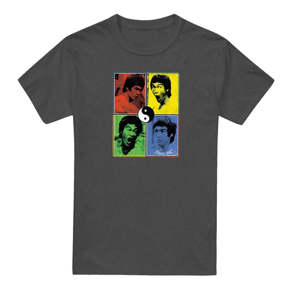 Charcoal - Front - Bruce Lee Unisex Adult Enter Color Block T-Shirt