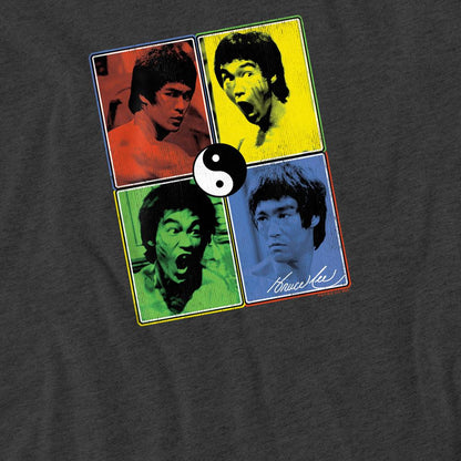 Charcoal - Side - Bruce Lee Unisex Adult Enter Color Block T-Shirt