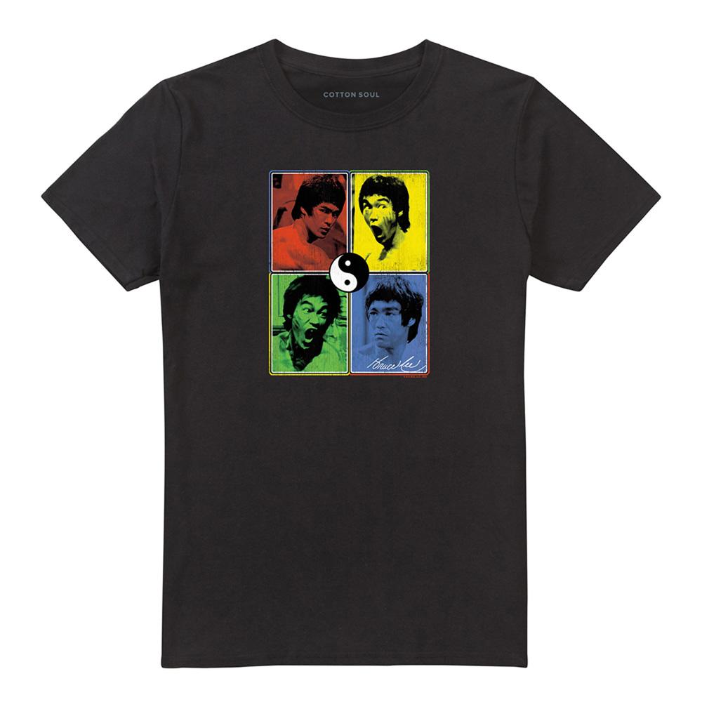 Black - Front - Bruce Lee Unisex Adult Enter Color Block T-Shirt