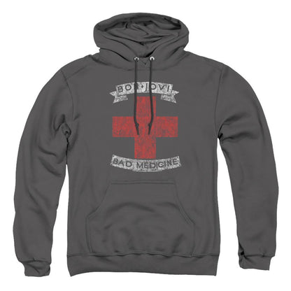 Charcoal - Front - Bon Jovi Unisex Adult Bad Medicine Hoodie