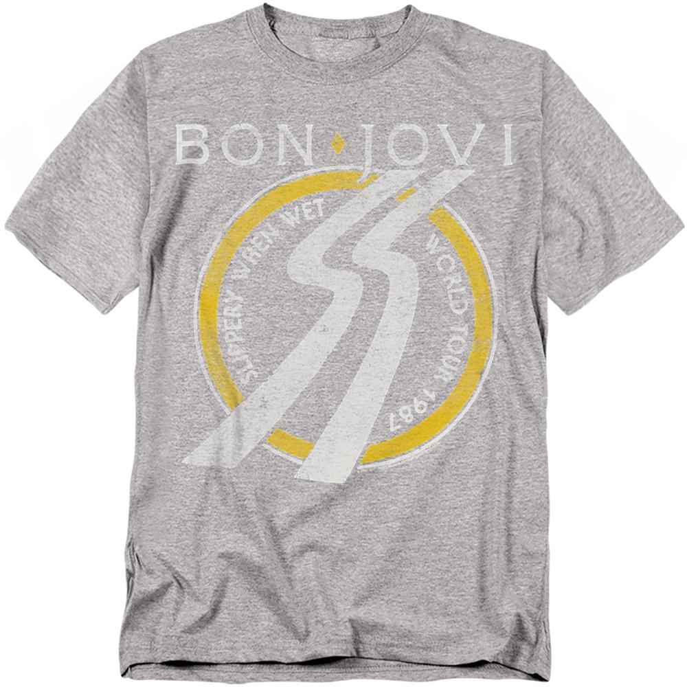 Athletic Heather - Front - Bon Jovi Unisex Adult Slippery When Wet World Tour T-Shirt