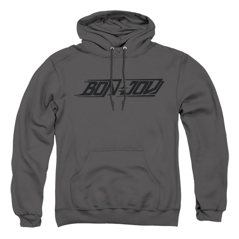 Charcoal - Front - Bon Jovi Unisex Adult Logo Hoodie