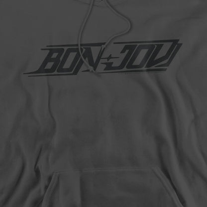 Charcoal - Back - Bon Jovi Unisex Adult Logo Hoodie