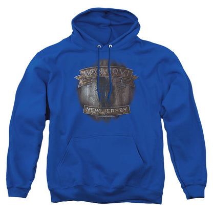Royal Blue - Front - Bon Jovi Unisex Adult New Jersey Hoodie