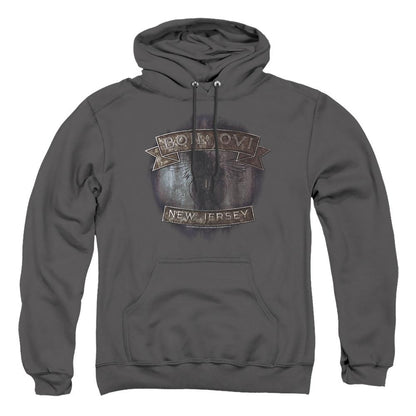Charcoal - Front - Bon Jovi Unisex Adult New Jersey Hoodie