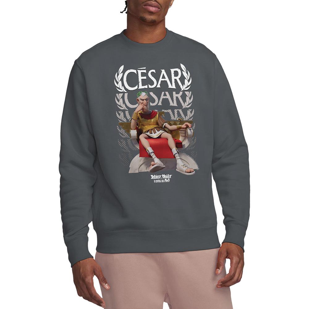Light Graphite - Front - Asterix Unisex Adult Csar Of Rome Sweatshirt