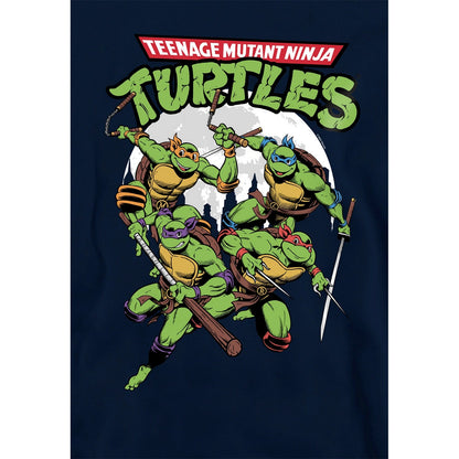 Navy - Side - TMNT Childrens-Kids Midnight Group Pullover Hoodie