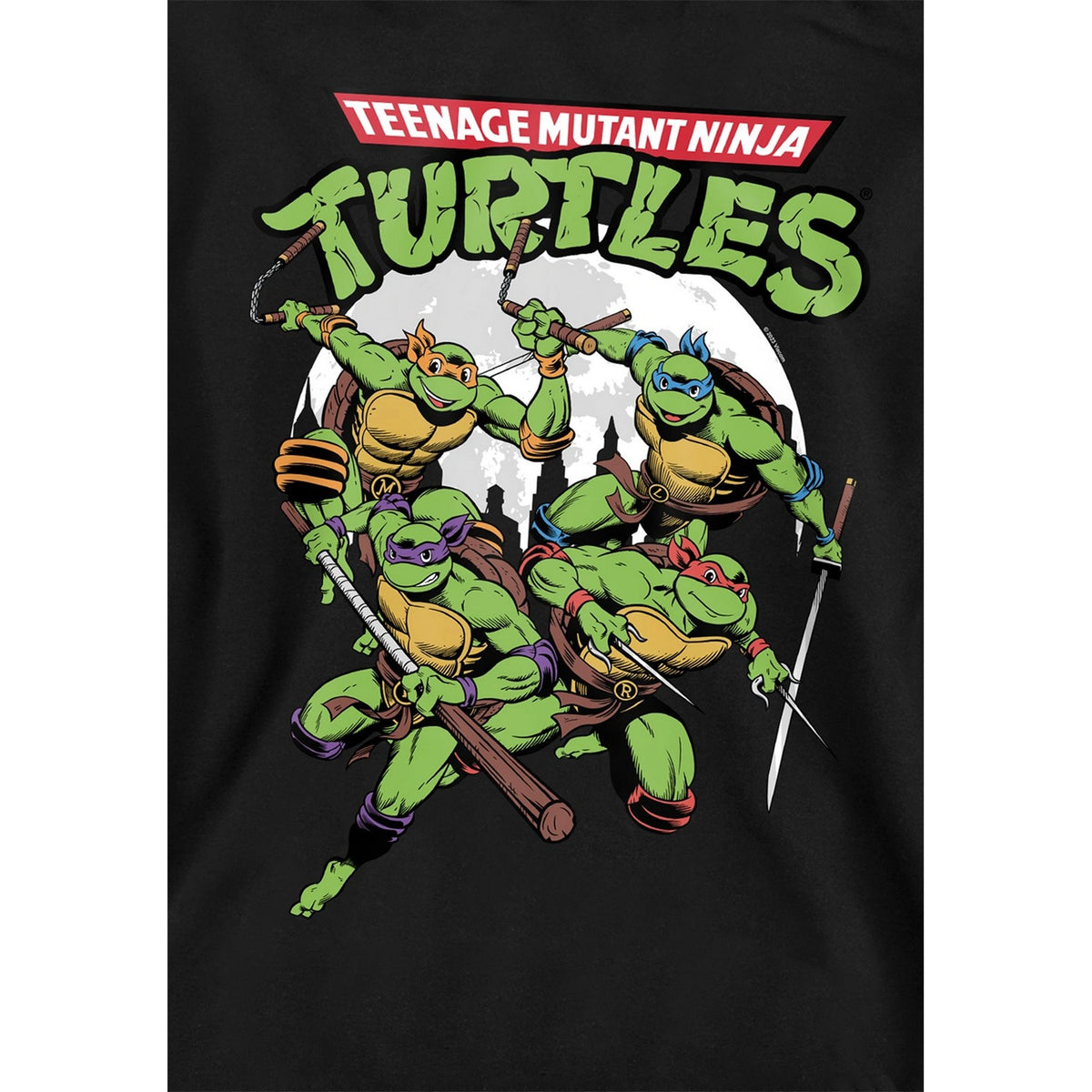 Black - Side - TMNT Childrens-Kids Midnight Group Pullover Hoodie