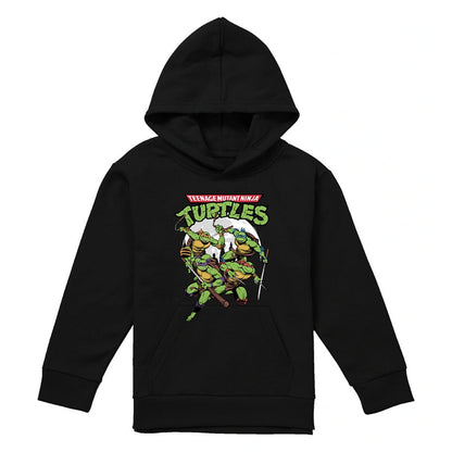 Black - Front - TMNT Childrens-Kids Midnight Group Pullover Hoodie