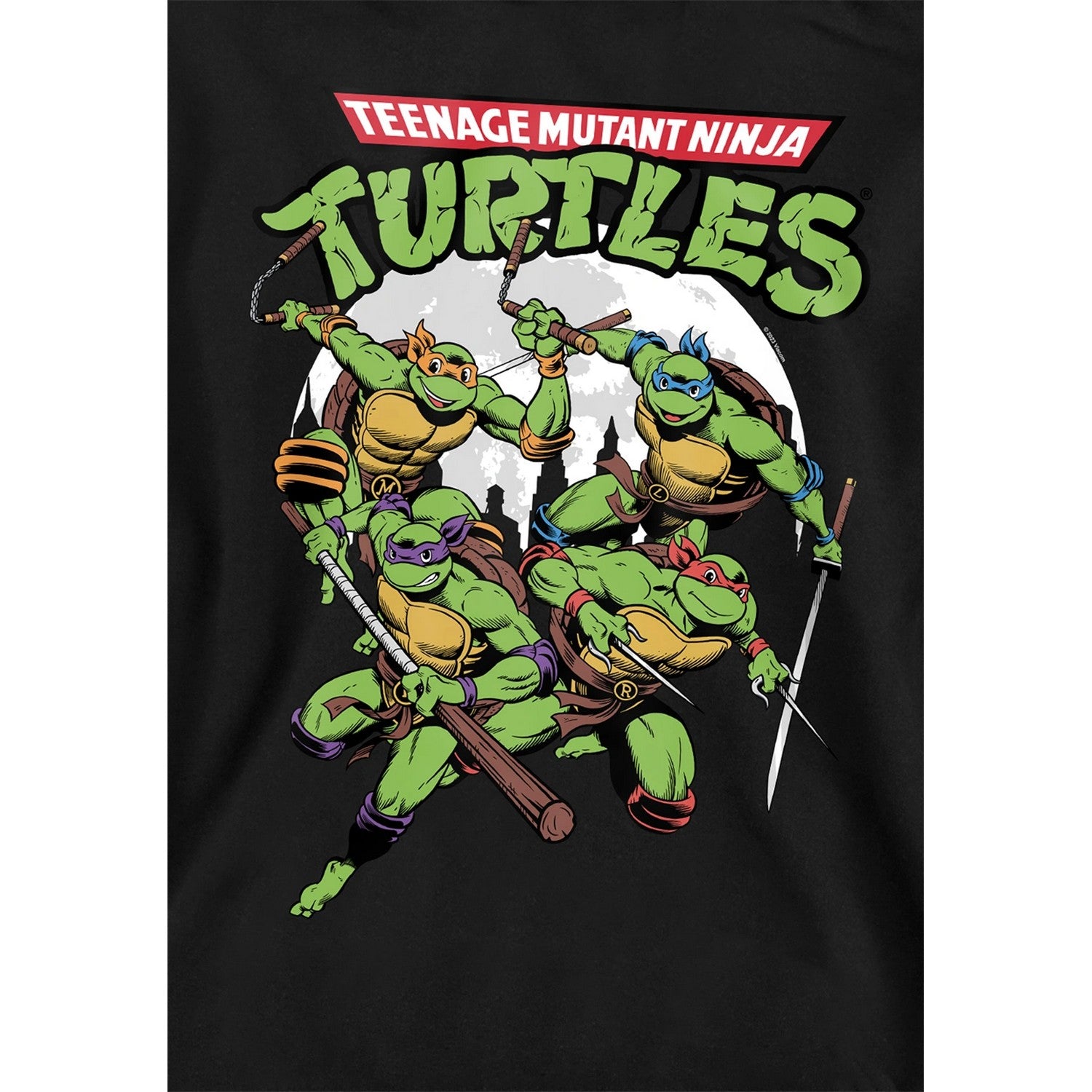 Black - Side - TMNT Childrens-Kids Midnight Group Pullover Hoodie