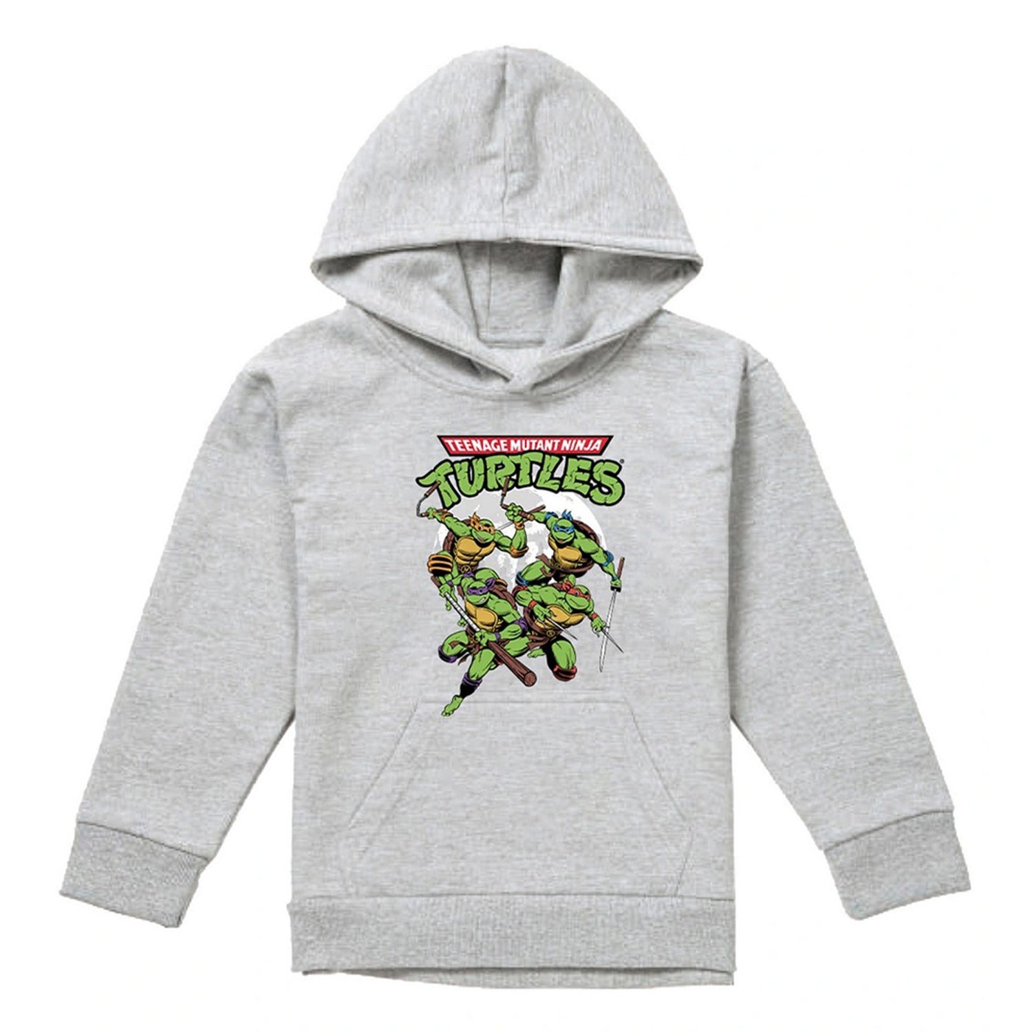 Athletic Heather - Front - TMNT Childrens-Kids Midnight Group Pullover Hoodie