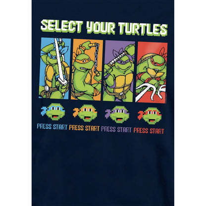 Navy - Side - TMNT Childrens-Kids Gamer Turtles Pullover Hoodie