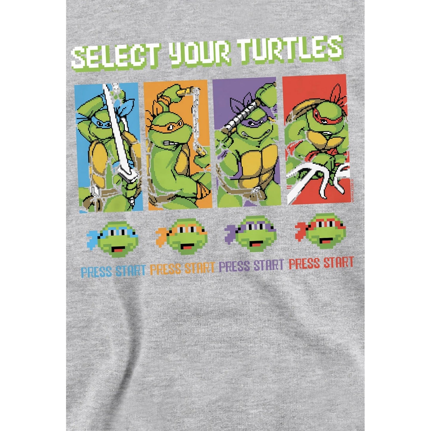 Athletic Heather - Side - TMNT Childrens-Kids Gamer Turtles Pullover Hoodie