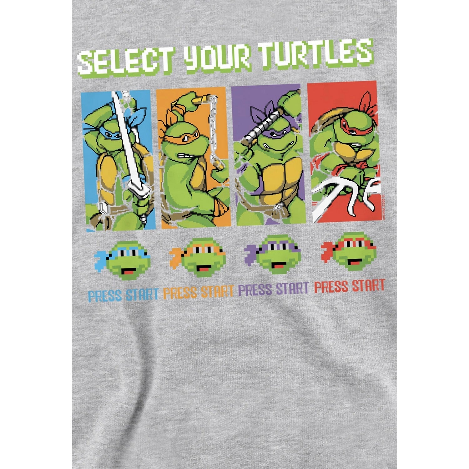 Athletic Heather - Side - TMNT Childrens-Kids Gamer Turtles Pullover Hoodie
