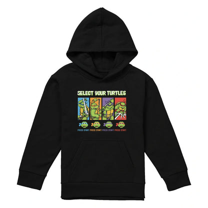 Black - Front - TMNT Childrens-Kids Gamer Turtles Pullover Hoodie