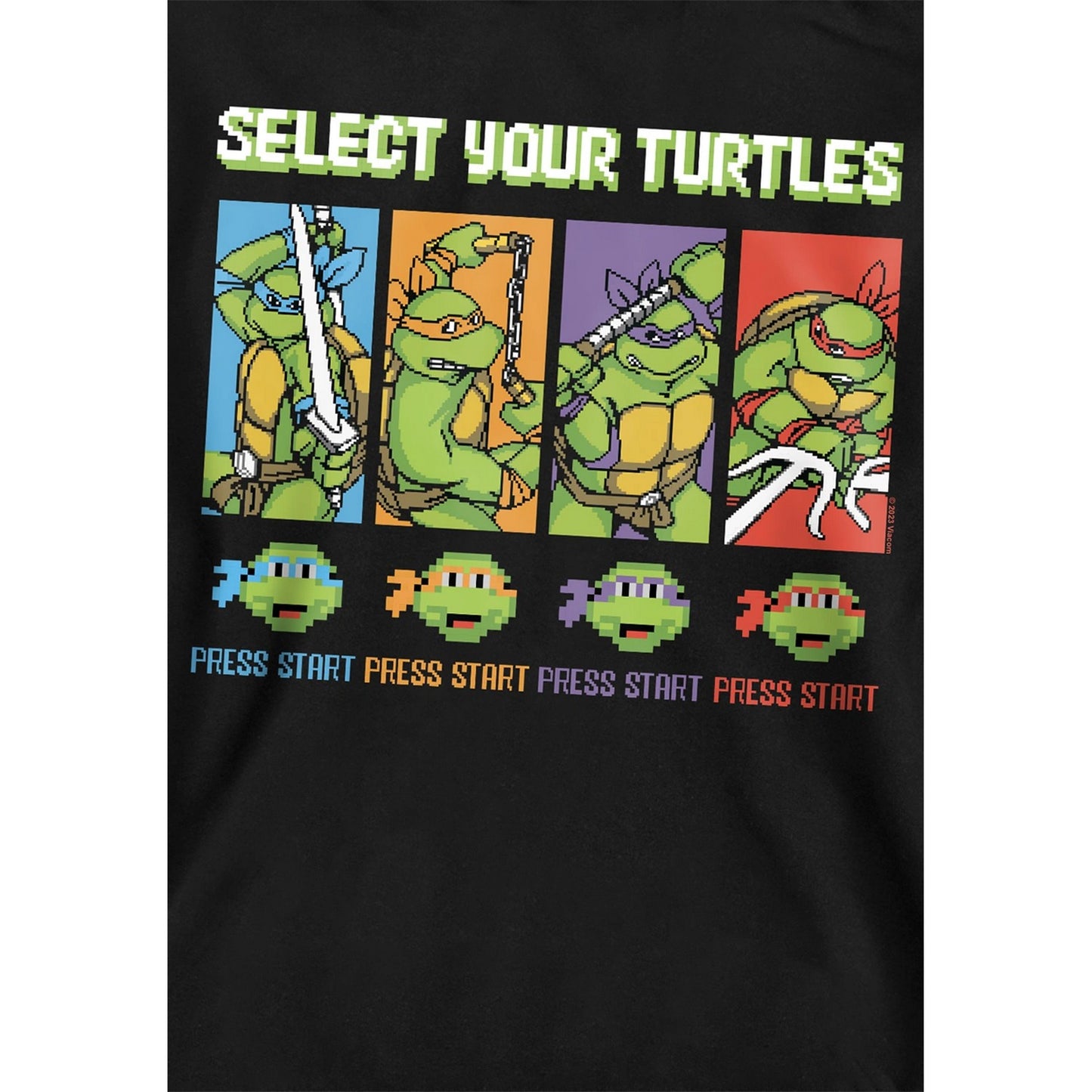 Black - Side - TMNT Childrens-Kids Gamer Turtles Pullover Hoodie