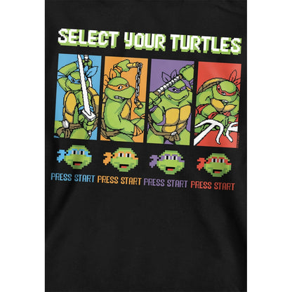 Black - Side - TMNT Childrens-Kids Gamer Turtles Pullover Hoodie