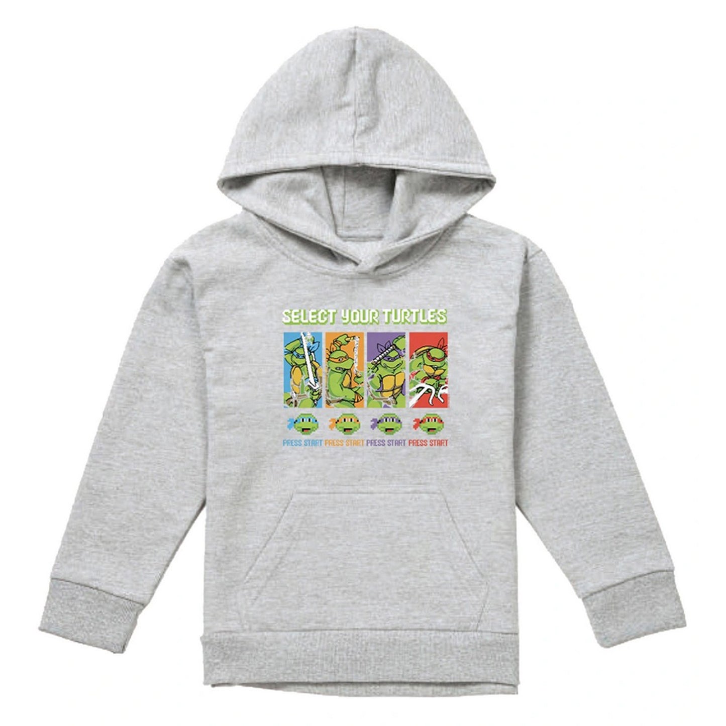 Athletic Heather - Front - TMNT Childrens-Kids Gamer Turtles Pullover Hoodie