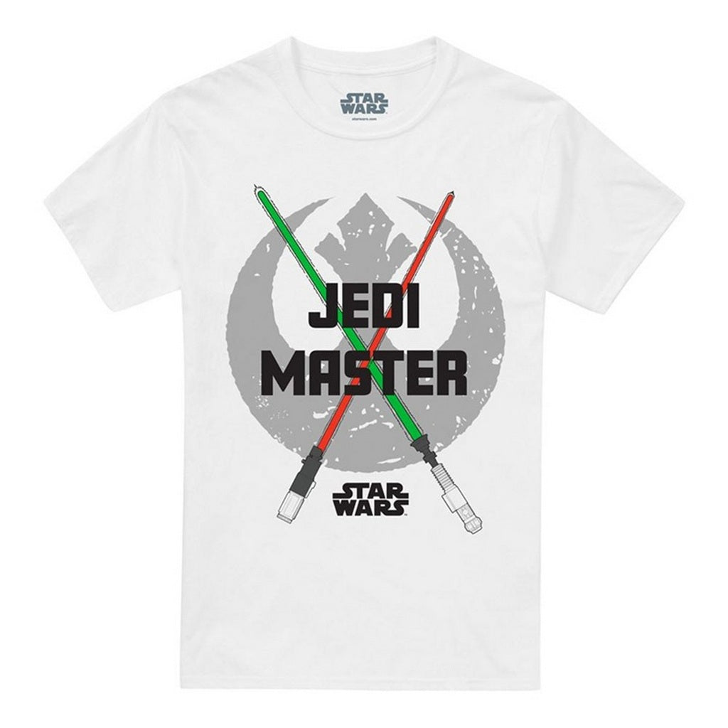 White - Front - Star Wars Unisex Adult Jedi Master Lightsaber T-Shirt