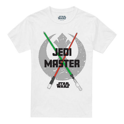 White - Front - Star Wars Unisex Adult Jedi Master Lightsaber T-Shirt