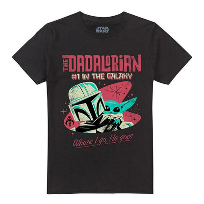 Black - Front - Star Wars Unisex Adult #1 Dadalorian Where I Go T-Shirt