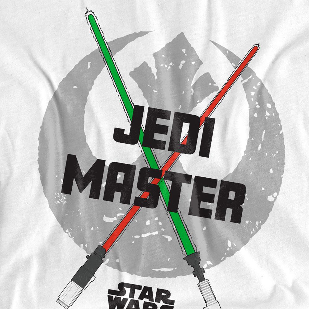 White - Back - Star Wars Mens Jedi Master Dad Lightsaber Long-Sleeved T-Shirt