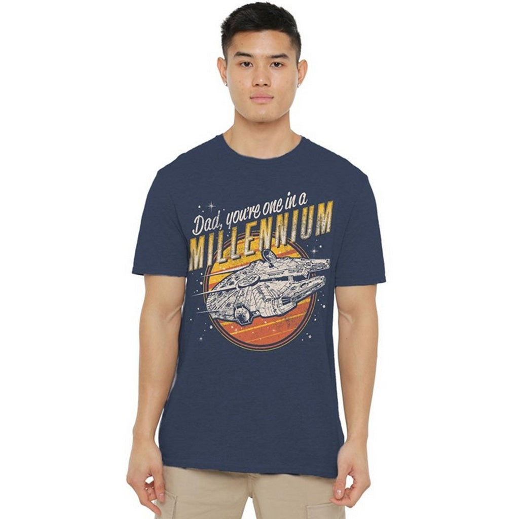 Navy - Lifestyle - Star Wars Unisex Adult Dad One In A Millennium Heather T-Shirt