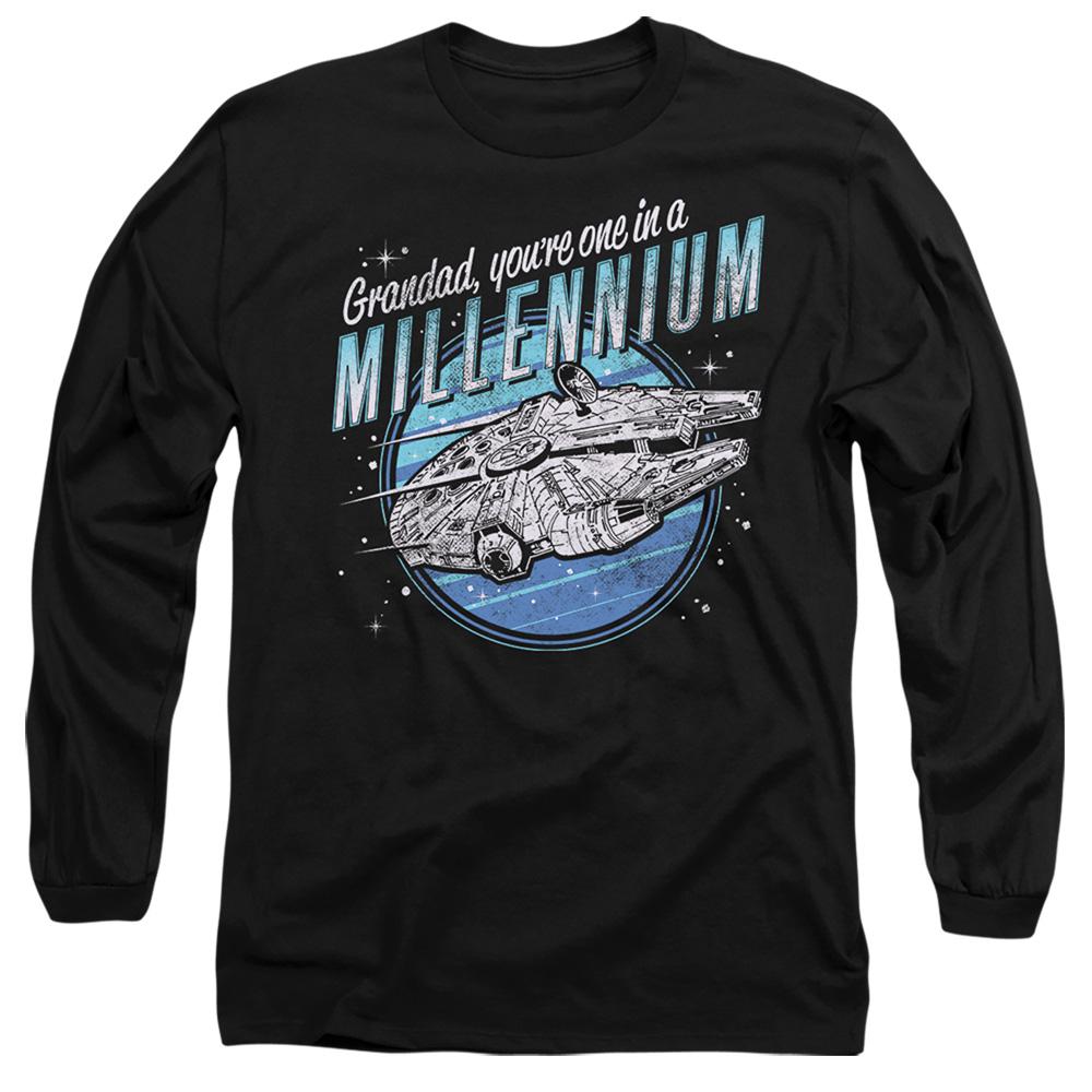 Black - Front - Star Wars Mens Grandad One In A Millennium Long-Sleeved T-Shirt