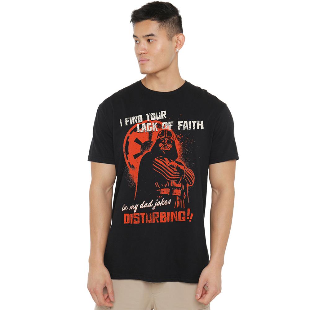 Black - Front - Star Wars Unisex Adult Dad Jokes Disturbing Darth Vader T-Shirt