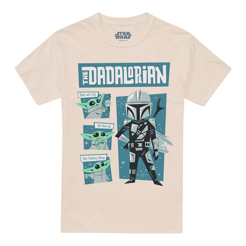 Natural - Lifestyle - Star Wars Unisex Adult Father Dadalorian Grogu Retro T-Shirt