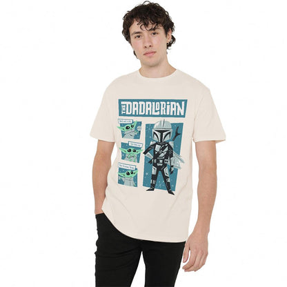 Natural - Front - Star Wars Unisex Adult Father Dadalorian Grogu Retro T-Shirt