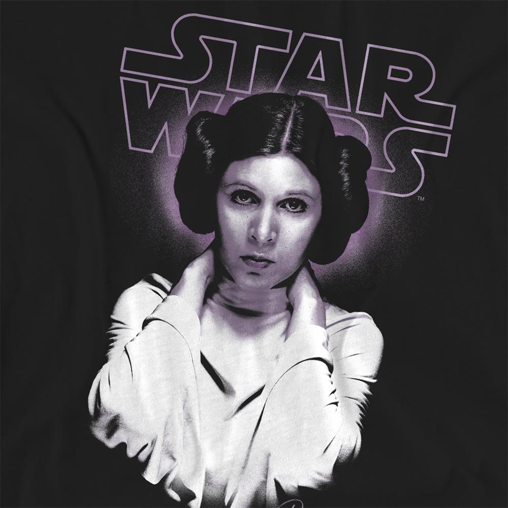 Black - Side - Star Wars Womens-Ladies Princess Leia Portrait T-Shirt