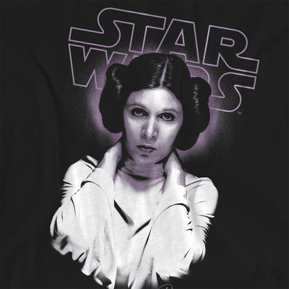 Black - Side - Star Wars Womens-Ladies Princess Leia Portrait T-Shirt