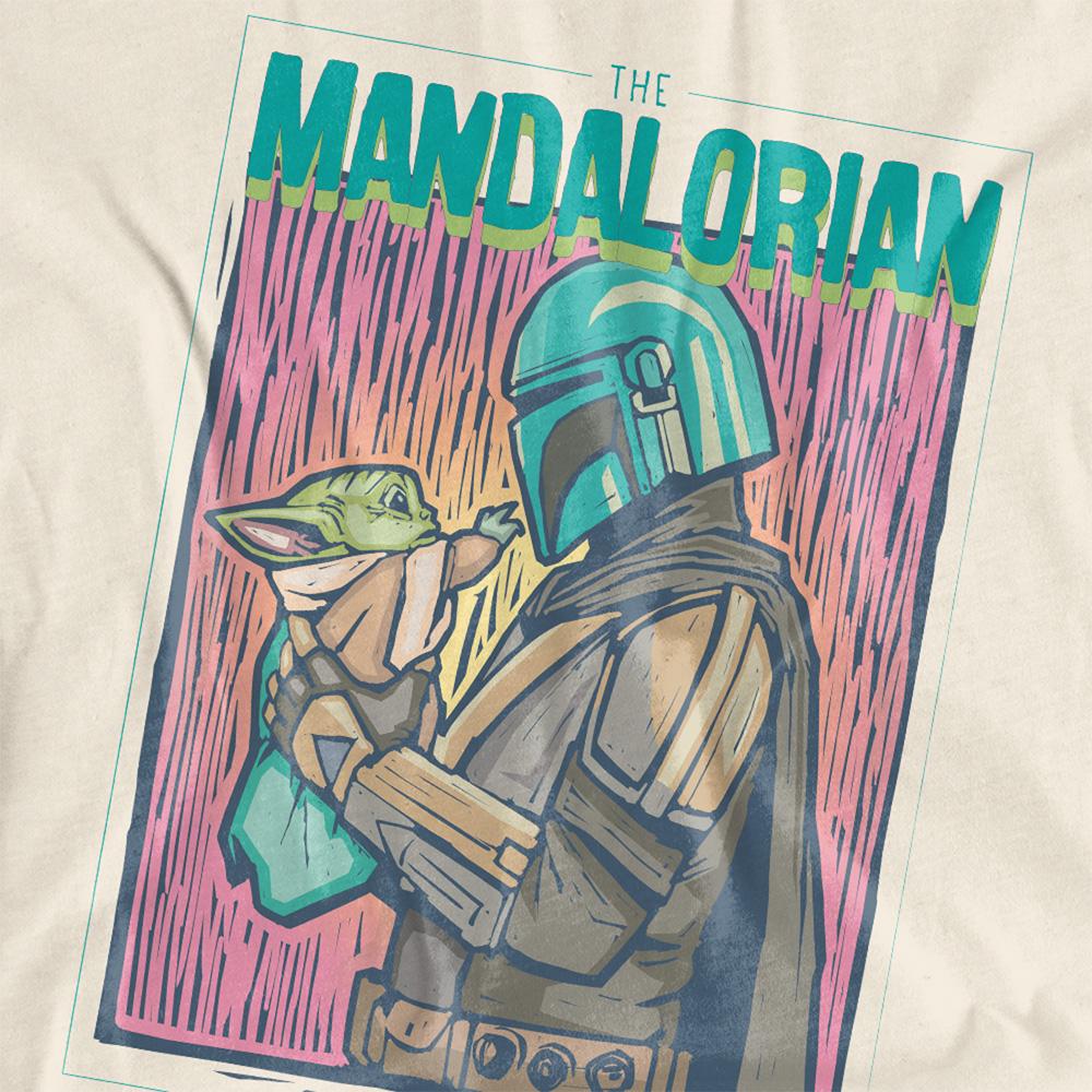 Natural - Side - Star Wars The Mandalorian Womens-Ladies This Is The Linocut Way T-Shirt