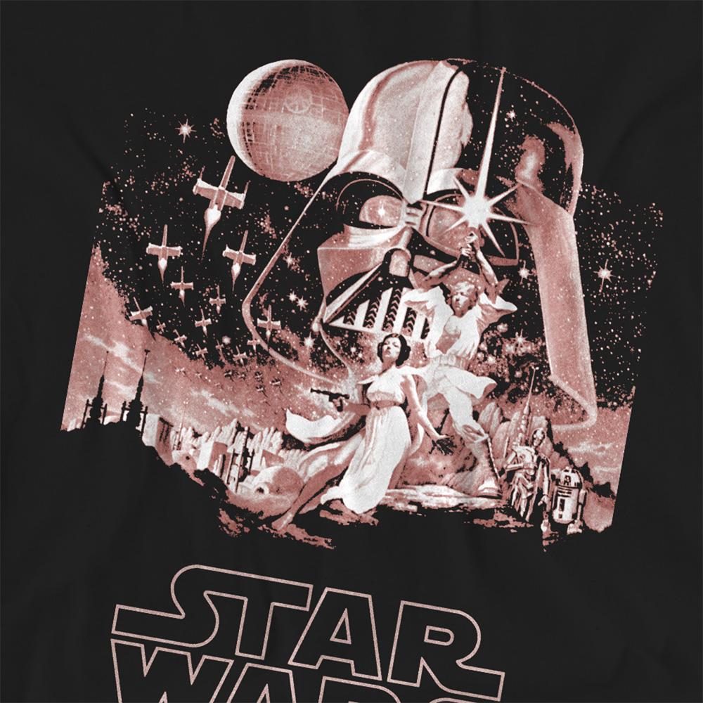Black-Pink - Side - Star Wars Womens-Ladies Vintage Poster T-Shirt