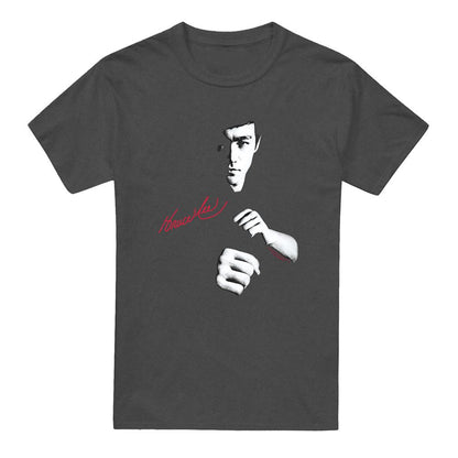Charcoal - Front - Bruce Lee Unisex Adult The Dragon Awaits T-Shirt