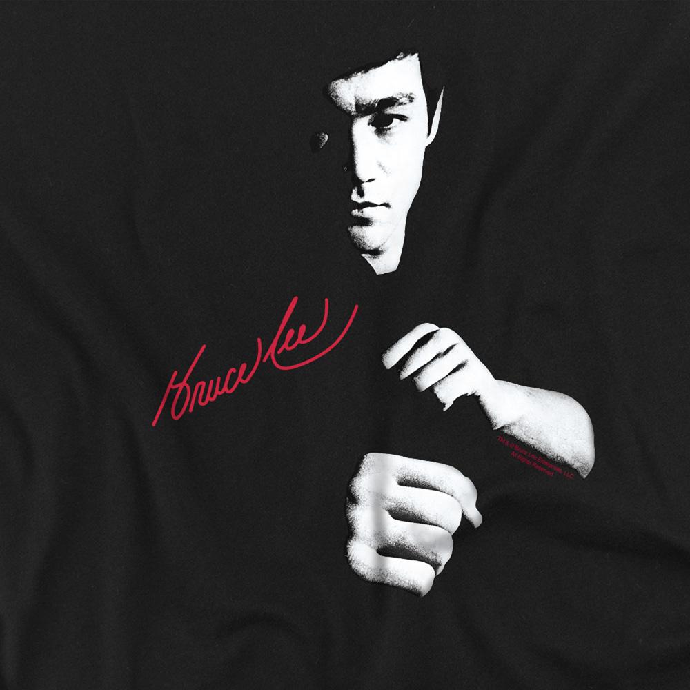 Black - Side - Bruce Lee Unisex Adult The Dragon Awaits T-Shirt