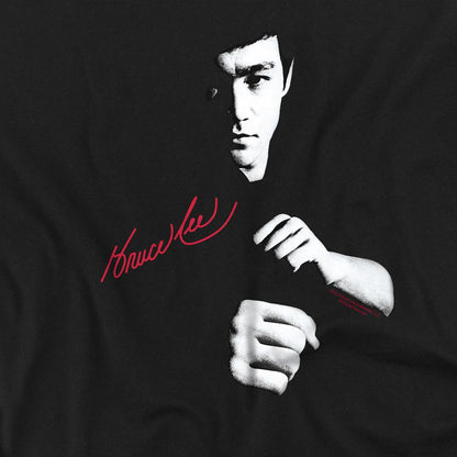Black - Side - Bruce Lee Unisex Adult The Dragon Awaits T-Shirt