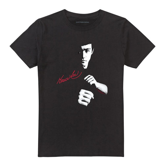 Black - Front - Bruce Lee Unisex Adult The Dragon Awaits T-Shirt
