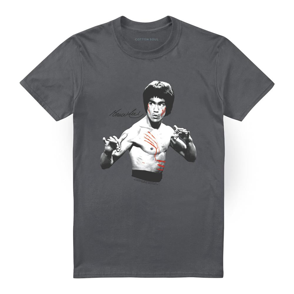 Charcoal - Front - Bruce Lee Unisex Adult Final Confrontation T-Shirt