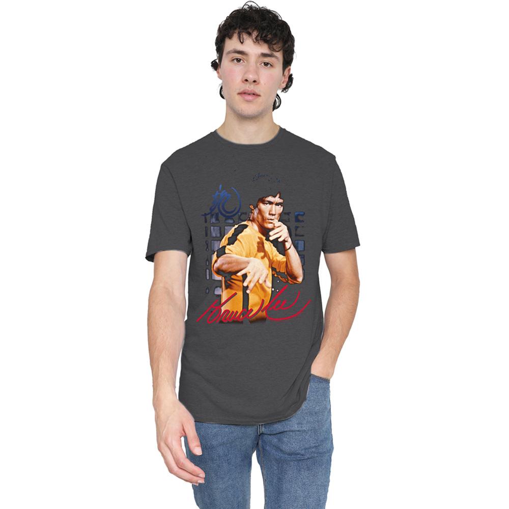 Charcoal - Lifestyle - Bruce Lee Unisex Adult Yellow Jumpsuit T-Shirt