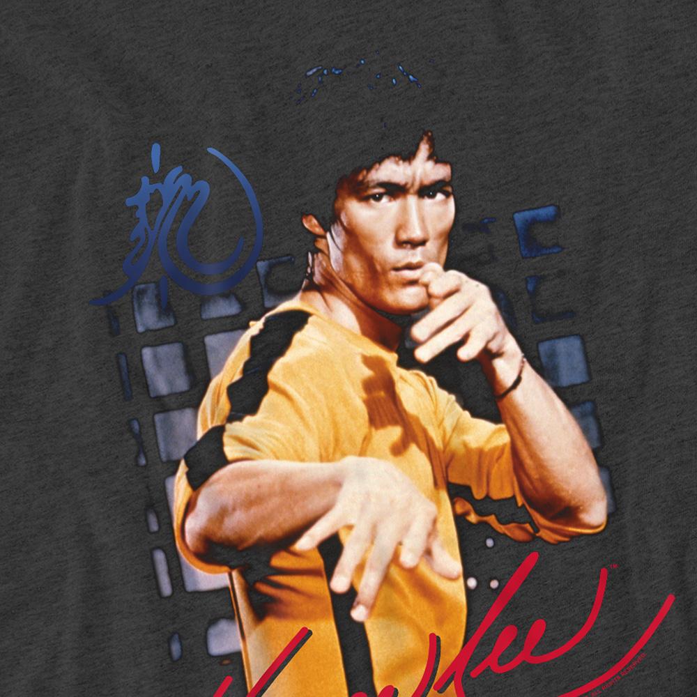 Charcoal - Side - Bruce Lee Unisex Adult Yellow Jumpsuit T-Shirt