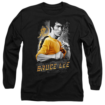 Black - Front - Bruce Lee Unisex Adult Yellow Dragon Long-Sleeved T-Shirt