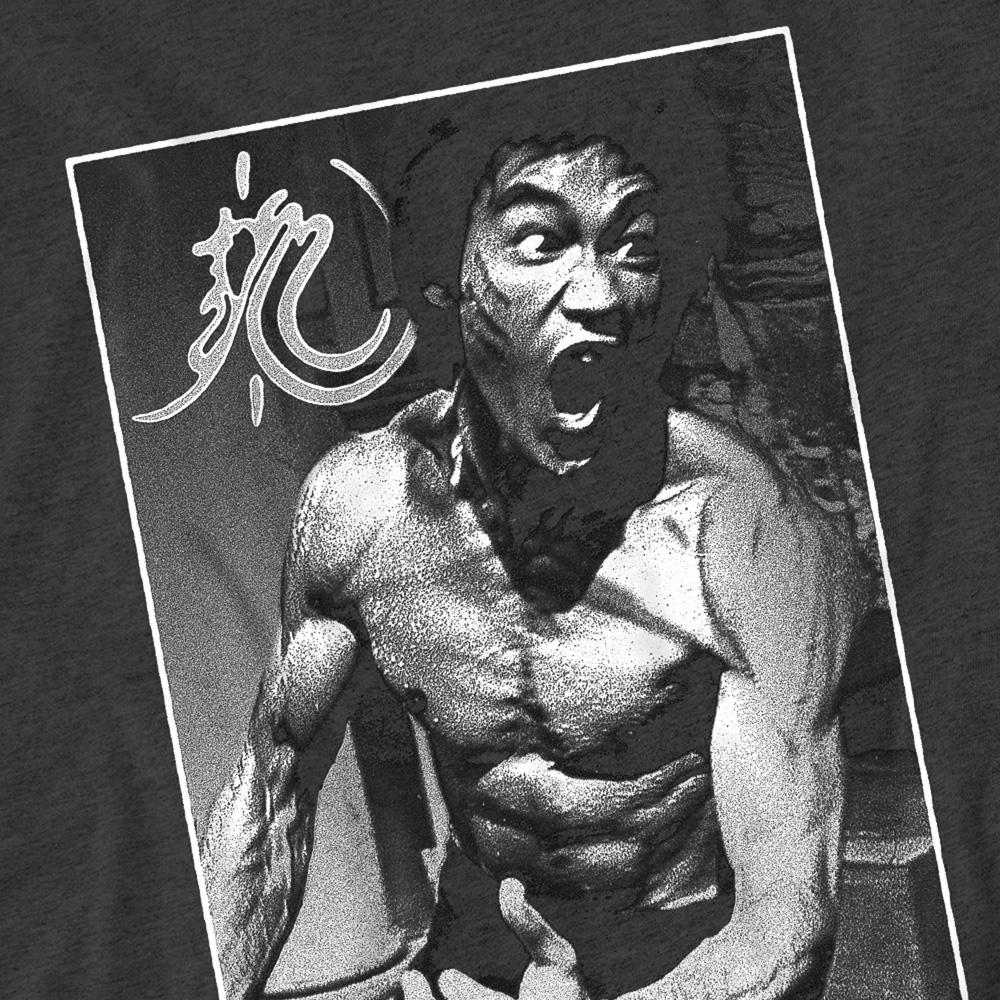 Charcoal - Side - Bruce Lee Unisex Adult Focused Rage T-Shirt