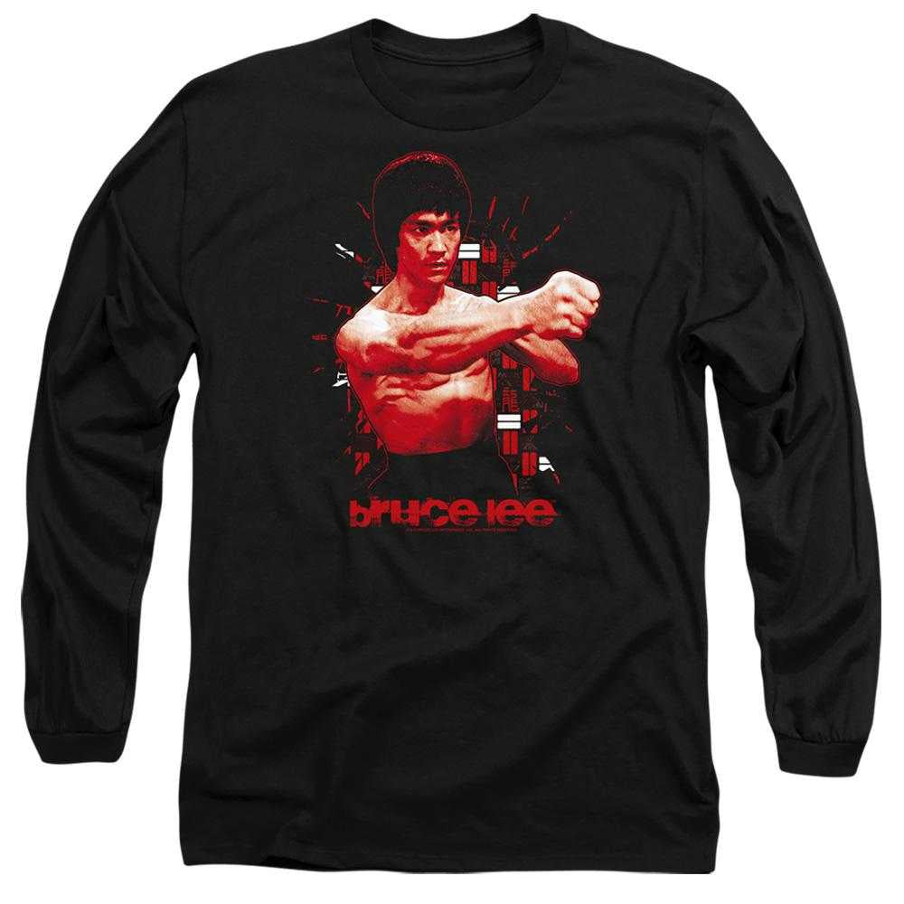 Black - Front - Bruce Lee Unisex Adult The Shattering Fist Long-Sleeved T-Shirt