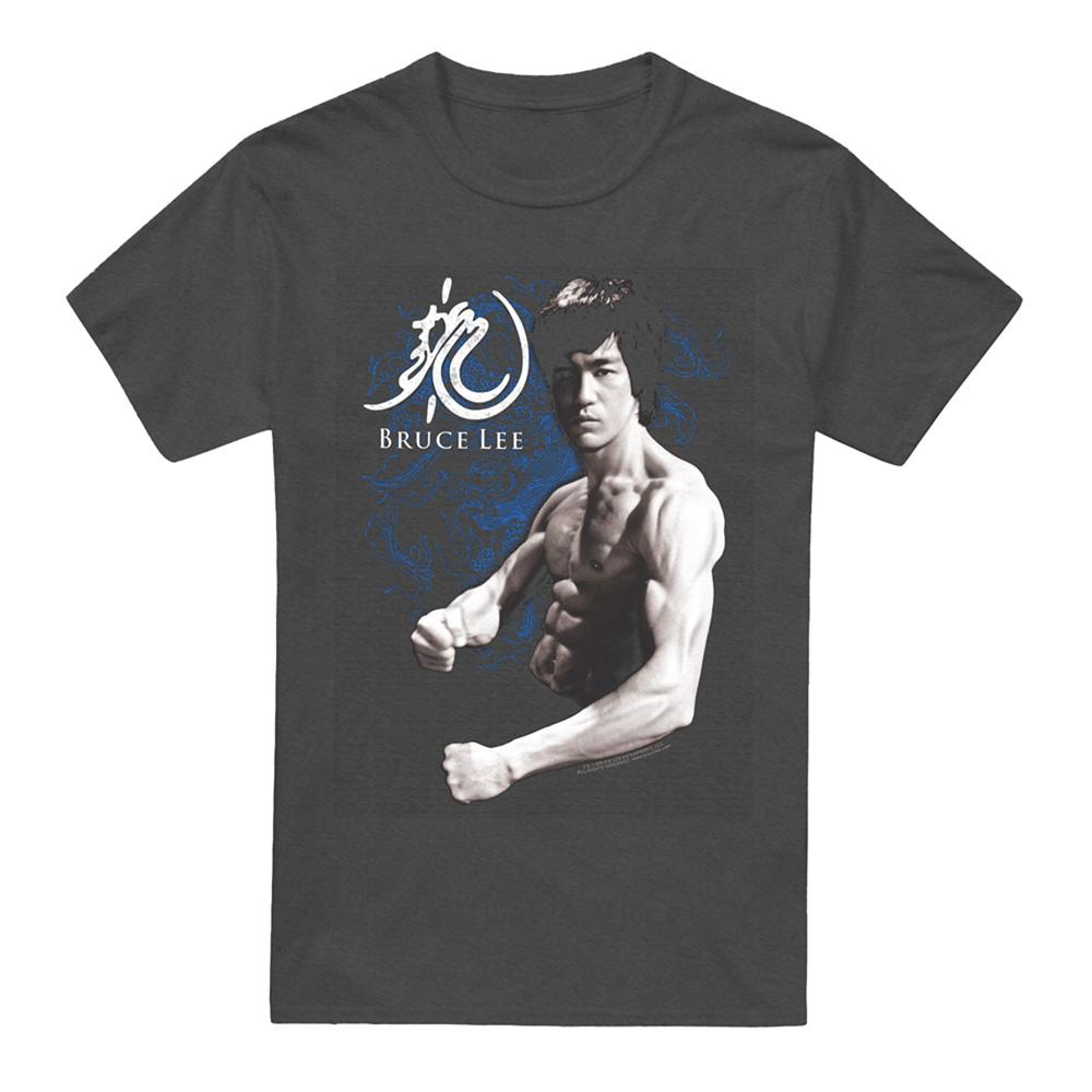Charcoal - Front - Bruce Lee Unisex Adult Dragon Stance T-Shirt